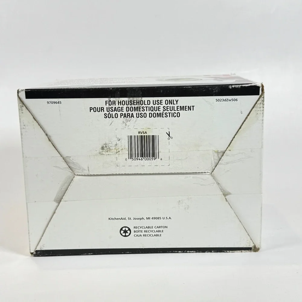 KitchenAid RVSA Slicer and Shredder Stand Mixer Attachment White 4 Cones Box